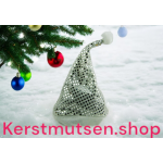 Kerstmuts zilver pailletten
