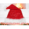 Kerstmuts rood met glitters